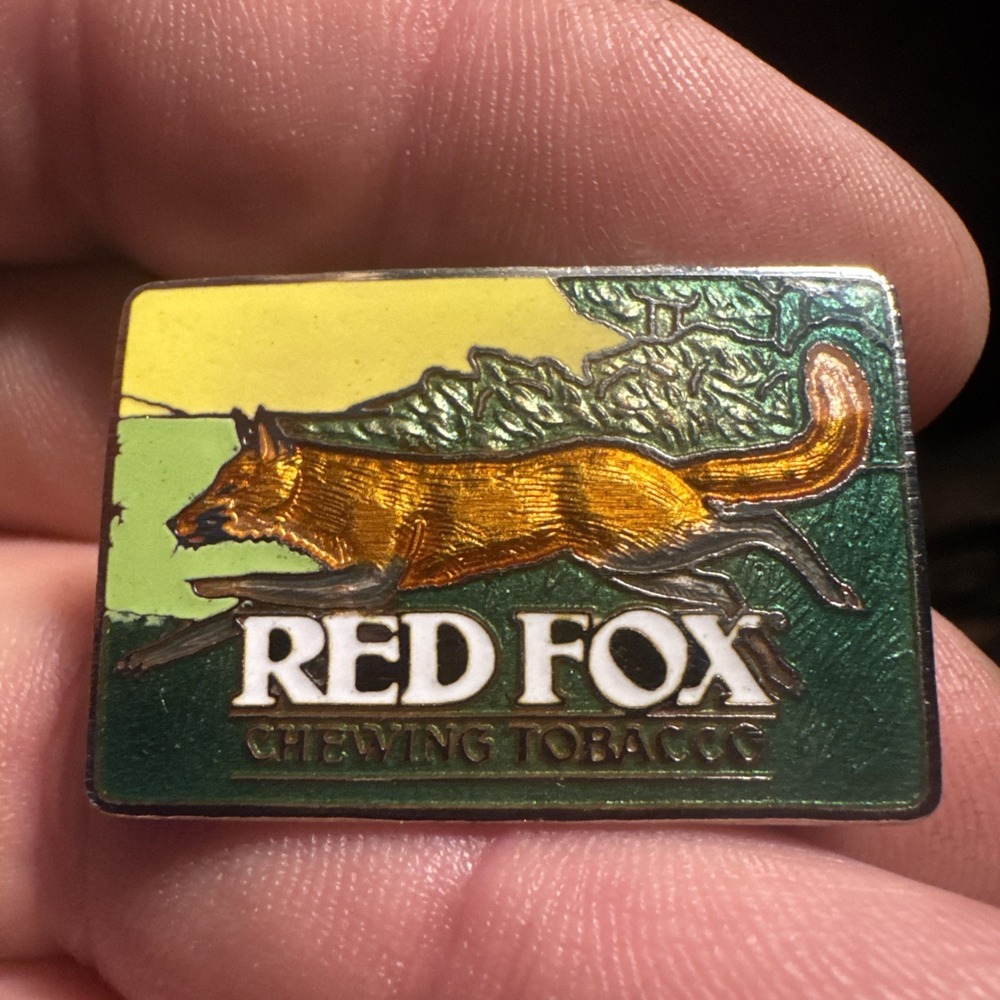 Vintage Red Fox Chewing Tobacco Coat Lapel Hat PIN Charm